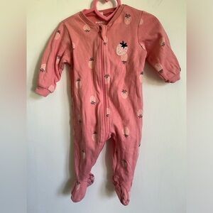 Pekkle Baby Girl Onepiece Onesie Strawberry Pink Pyjama - 3 Months